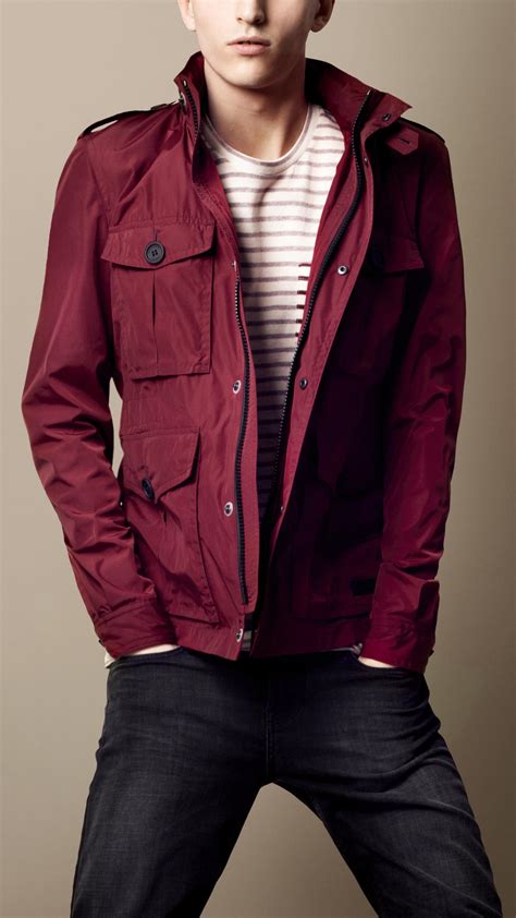 red burberry brit jacket|Burberry Brit jacket men's.